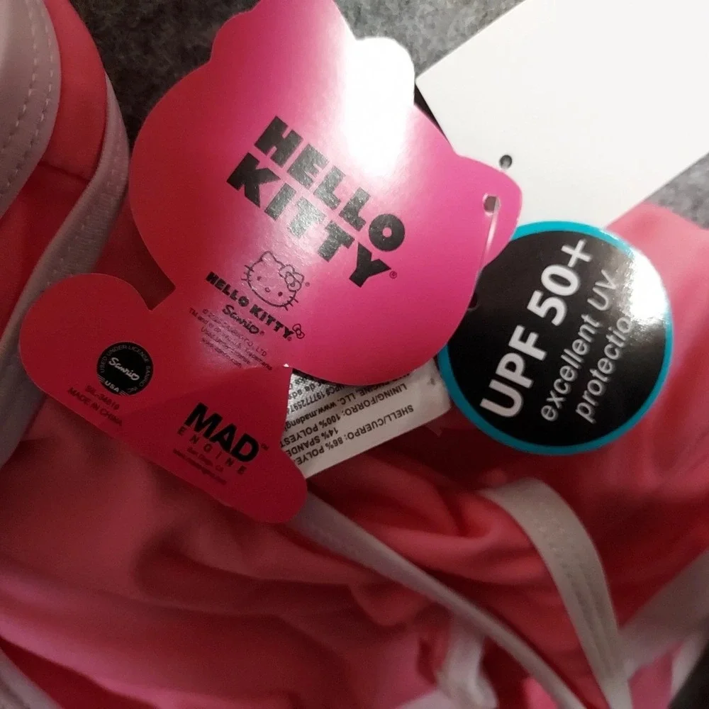 Hello Kitty Pink One Piece Swimsuit Mad Engine Kids Sanrio L (10/12)/ #26580‎